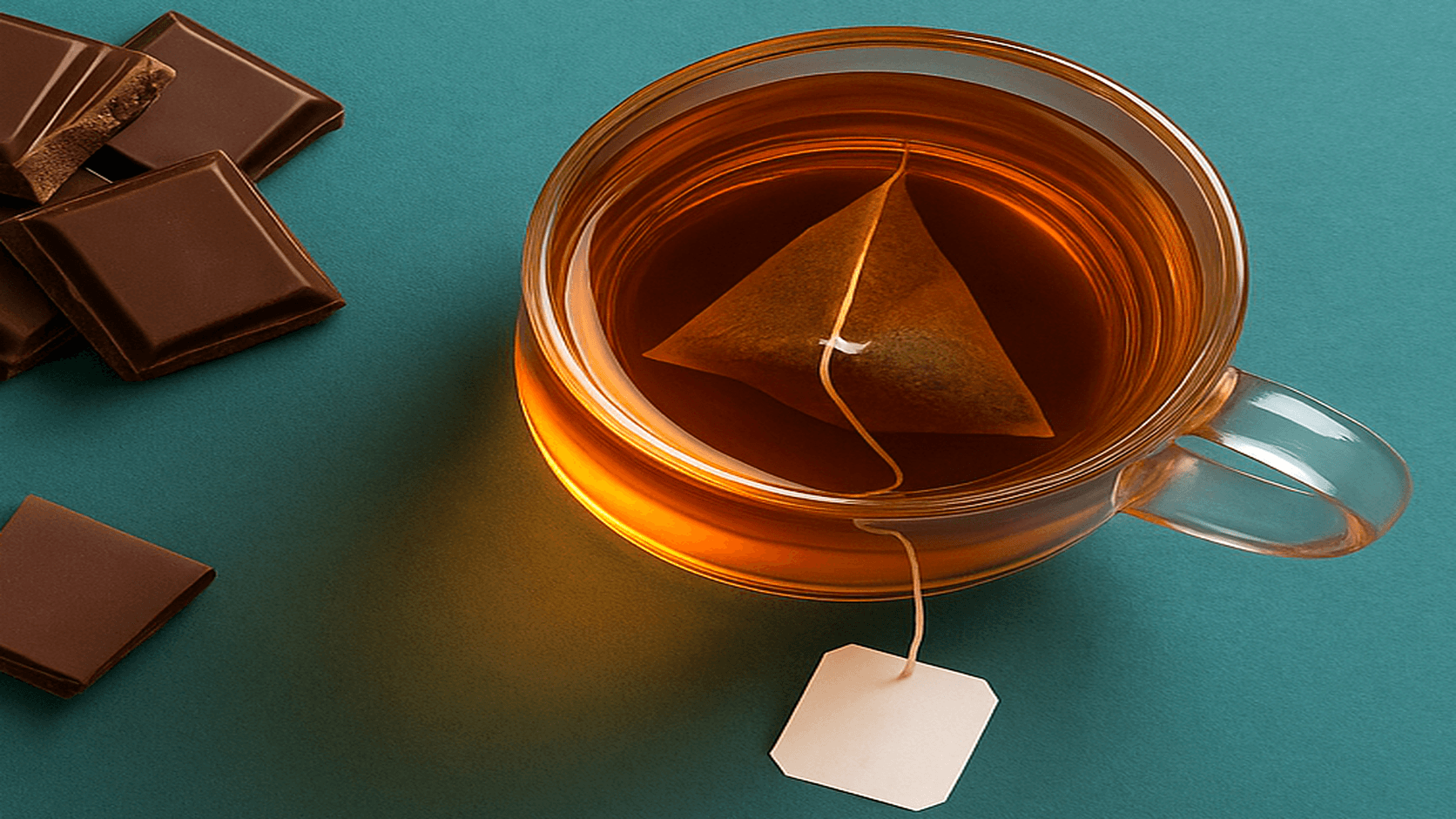 Tea and dark chocolate showing gentler caffeine options for people who do not tolerate coffee well